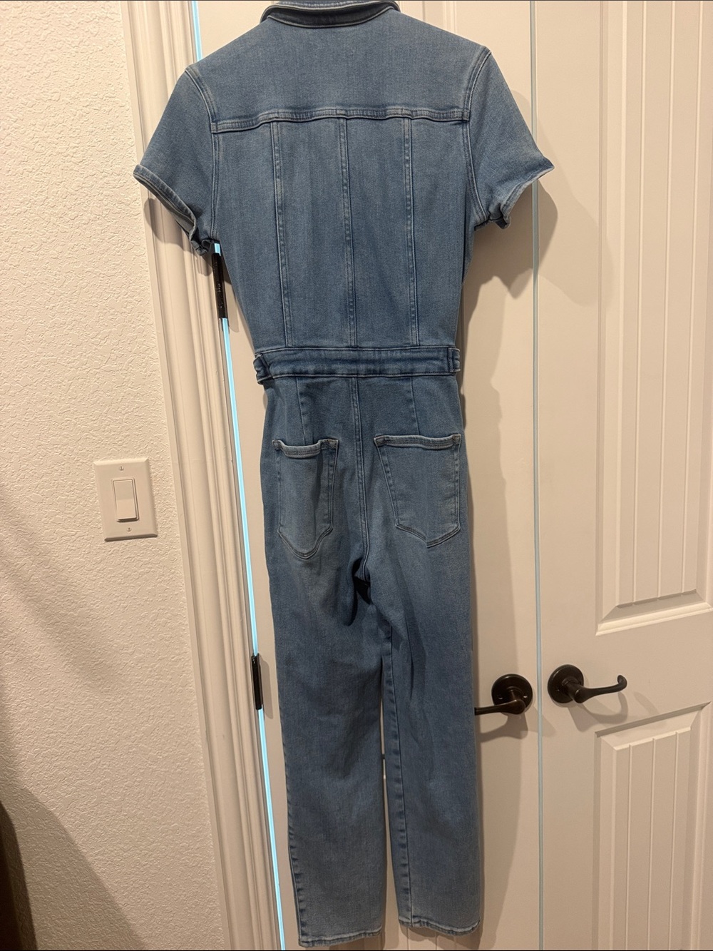 Good American Light Blue Denim Utility Jumpsuit - Picture 3 of 3